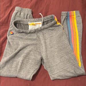 Aviator Nation Heather Gray 5-Stripe Sweatpants